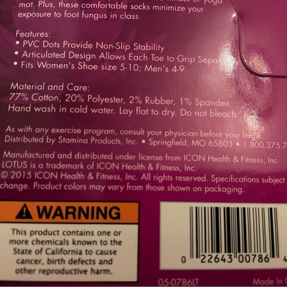 Lotus Non-Slip Yoga Socks Women’s (shoe size 4-10) Men’s (shoe size 4-9) - Picture 4 of 6